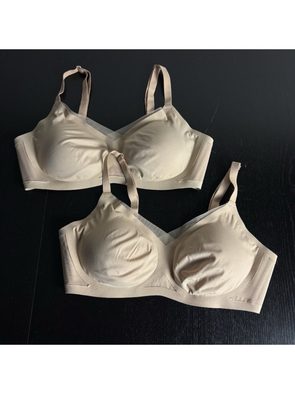 HONEYLOVE Womens M 36 B/C Lot of 2 Wireless CrossOver Bras Beige/Nude